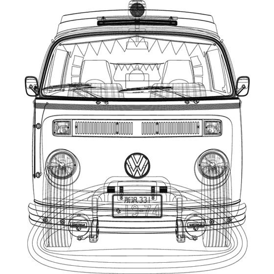 VWT2 BUS PUMPKY line art