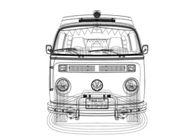VWT2 BUS PUMPKY front (line)