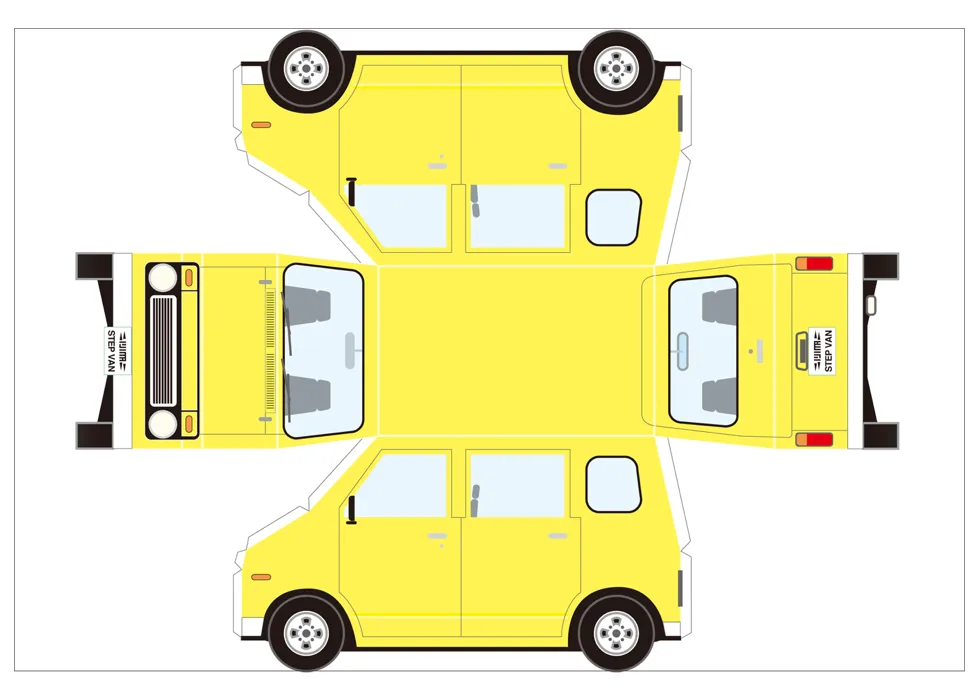 Paper craft Step van (postcard)