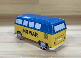 VolksWagen Type II Early BUS for PEACE Diagonally in rear / VW タイプ2 アーリー ピース バス 斜め後ろ