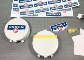 EASTFALIA Sticker on a lamp-cover / イーストファリアステッカーをランプカバーへ 2
